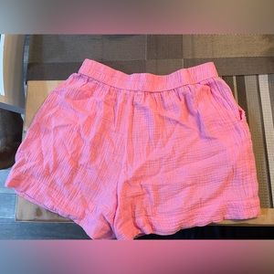 Pink Linen Shorts